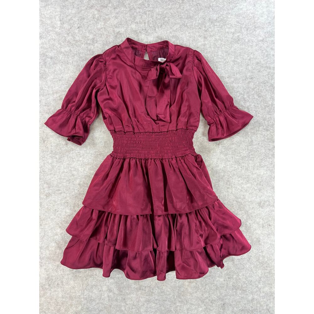 Evie's Closet Cardinal Red Simplicity Dress Bow Ruffles Smocked Size 6 NEW - Picture 6 of 7